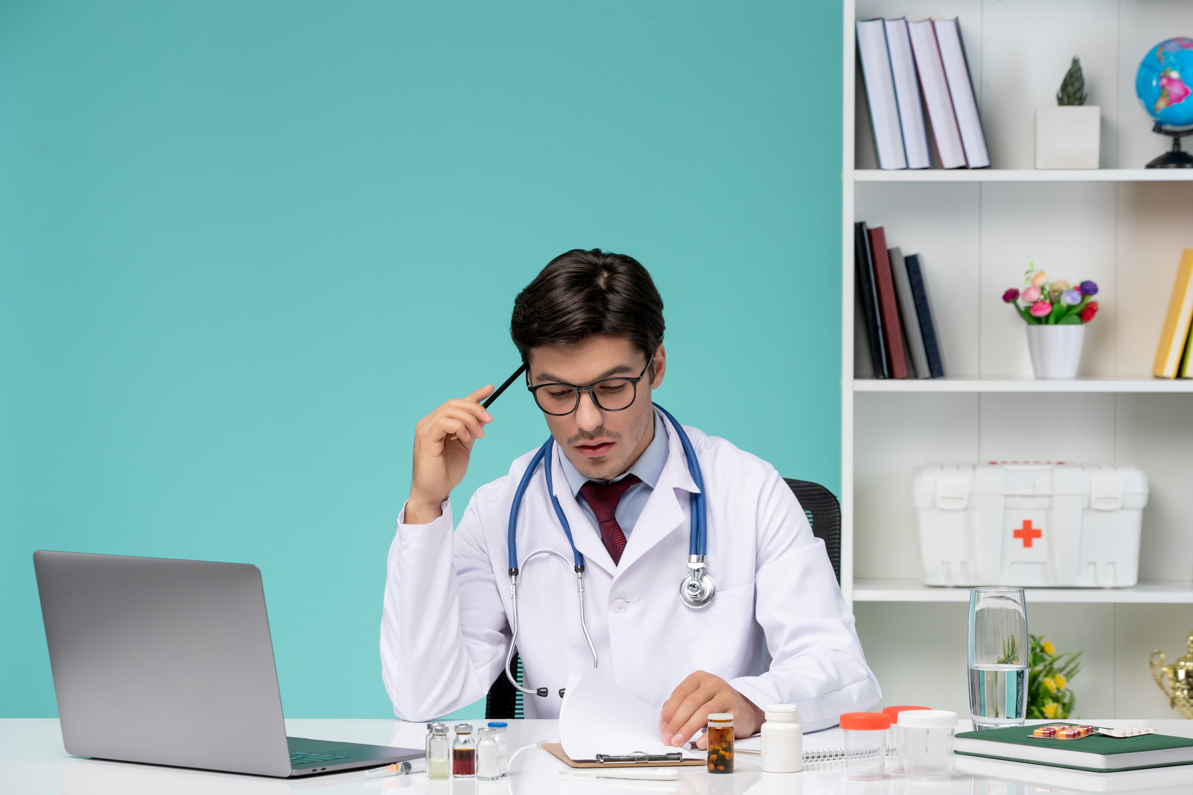 Étudiant en médecine révisant avec Med Art AI